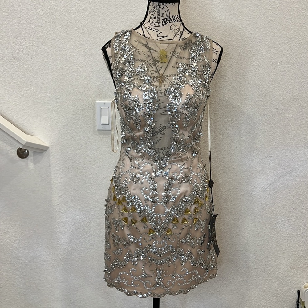 Musani Gold elegant short dress